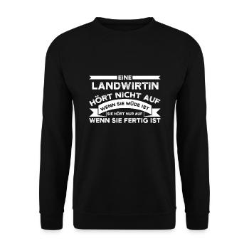 Landwirt Traktor Traktoren Geschenk - Unisex Pullover - Schwarz - Vorne - Alina (178cm) & Michal (187cm)