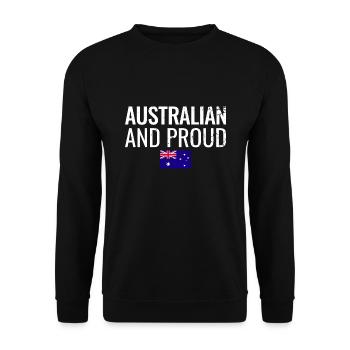 Australian And Proud Australische Flagge - Unisex Pullover - Schwarz - Vorne - Alina (178cm) & Michal (187cm)