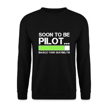 Pilot Pilot Flugzeug Geschenk - Unisex Pullover - Schwarz - Vorne - Alina (178cm) & Michal (187cm)