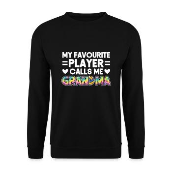 Volleyball-Oma Volleyball-Großmutter Geschenk - Unisex Pullover - Schwarz - Vorne - Alina (178cm) & Michal (187cm)