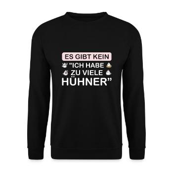 Hühner Züchter Hühnerbesitzer Geschenk - Unisex Pullover - Schwarz - Vorne - Alina (178cm) & Michal (187cm)
