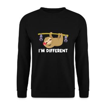Faultier Fledermaus Faultiere Geschenk - Unisex Pullover - Schwarz - Vorne - Alina (178cm) & Michal (187cm)