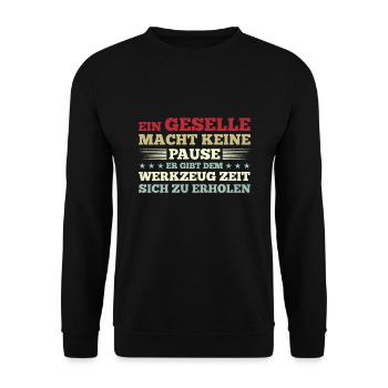 Geselle 2023 Prüfung Gesellenbrief Geschenk - Unisex Pullover - Schwarz - Vorne - Alina (178cm) & Michal (187cm)