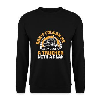 Trucker Fahren Papa Trucker Vater LKW-Fahrer - Unisex Pullover - Schwarz - Vorne - Alina (178cm) & Michal (187cm)