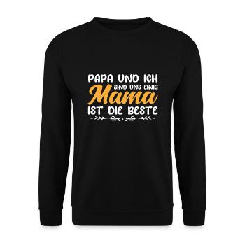 Mama Familie Mütter Geschenk - Unisex Pullover - Schwarz - Vorne - Alina (178cm) & Michal (187cm)