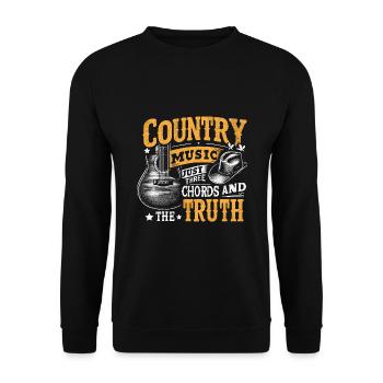Country Music Just Three Chords And The Truth Song - Unisex Sweatshirt - black - Front - Alina (178cm) & Michal (187cm)