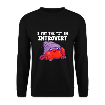 I Is For Introvert Sayings For Introverts - Unisex Sweatshirt - black - Front - Alina (178cm) & Michal (187cm)