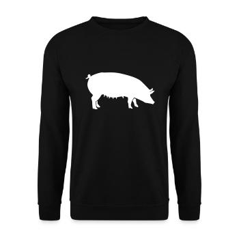 porc - Sweat-shirt Unisexe - noir - Devant - Alina (178cm) & Michal (187cm)
