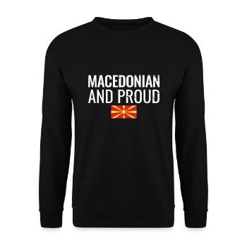 Macedonian And Proud Mazedonisch Mazedonier - Unisex Sweatshirt - black - Front - Alina (178cm) & Michal (187cm)