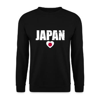 Japan Japanische Flagge Japaner - Unisex Pullover - Schwarz - Vorne - Alina (178cm) & Michal (187cm)