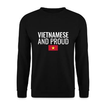 Vietnamese And Proud Vietnam Flagge Vietnamese - Unisex Pullover - Schwarz - Vorne - Alina (178cm) & Michal (187cm)