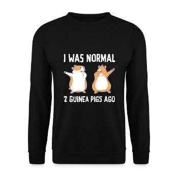 I Was Normal Two Guinea Pigs Ago Guinea Pig Owner - Unisex Pullover - Schwarz - Vorne - Alina (178cm) & Michal (187cm)