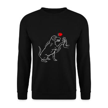 Labrador Retriever Labradore Black Lab Papa Mama Ret - Unisex Pullover - Schwarz - Vorne - Alina (178cm) & Michal (187cm)