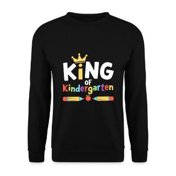 King Of Kindergarten School Teacher Students - Unisex Sweatshirt - black - Front - Alina (178cm) & Michal (187cm)