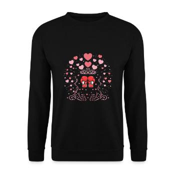 Saint-Valentin Boxe Boxer Sports Force Gym Athlète - Sweat-shirt Unisexe - noir - Devant - Alina (178cm) & Michal (187cm)