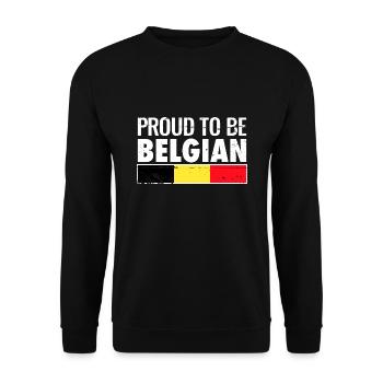 Proud to be Belgian Belgian flag - Unisex Sweatshirt - black - Front - Alina (178cm) & Michal (187cm)
