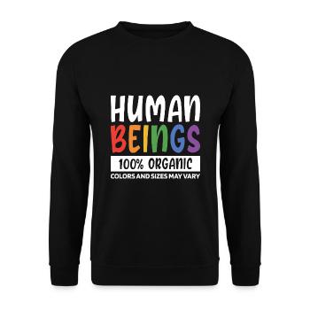 Human Beings 100% Organic Colors And Sizes May Var - Unisex Pullover - Schwarz - Vorne - Alina (178cm) & Michal (187cm)