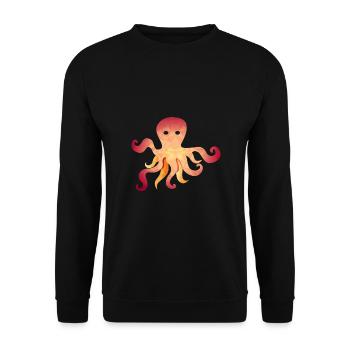 Oktopus Tintenfisch Polygon - Unisex Pullover - Schwarz - Vorne - Alina (178cm) & Michal (187cm)