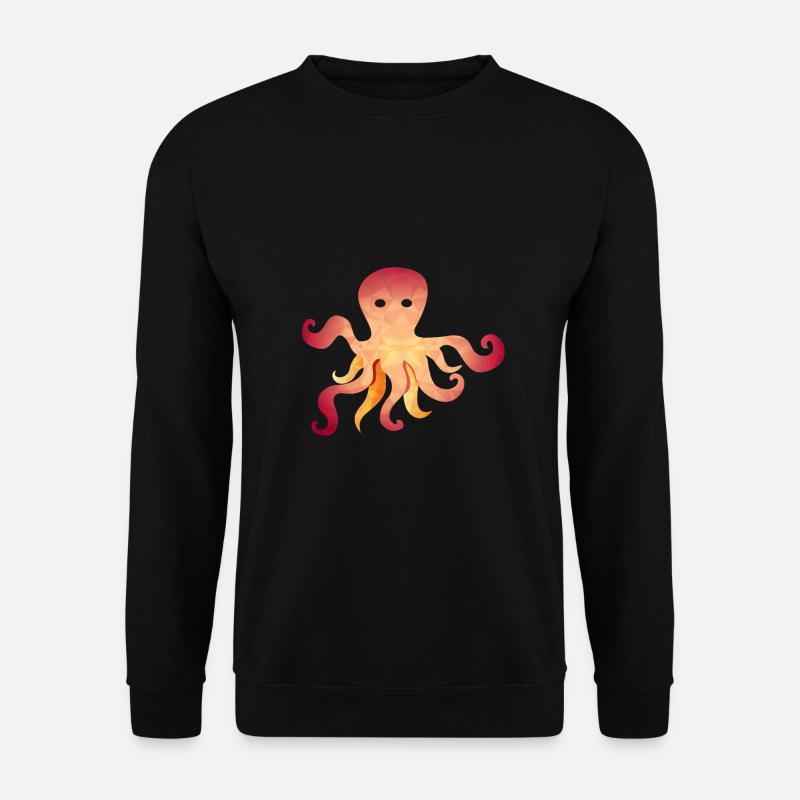 Oktopus Tintenfisch Polygon - Unisex Pullover - Schwarz