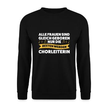 Chorleiterin Beruf Chorsänger Geschenk - Unisex Pullover - Schwarz - Vorne - Alina (178cm) & Michal (187cm)