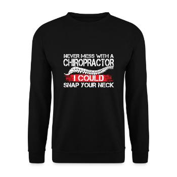 Physiotherapeut Chiropraktiker Chiropraktikerin Ge - Unisex Pullover - Schwarz - Vorne - Alina (178cm) & Michal (187cm)
