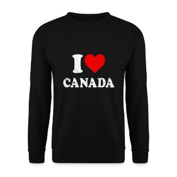 I Love Canada Tshirt Souvenir I Heart Canada Tee - Unisex Sweatshirt - black - Front - Alina (178cm) & Michal (187cm)