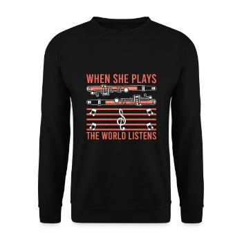 Oboist Oboe Basoonist Marching Band Instrumen - Unisex Pullover - Schwarz - Vorne - Alina (178cm) & Michal (187cm)