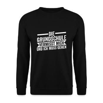 Grundschule Lehrer Grundschullehrer Geschenk - Unisex Pullover - Schwarz - Vorne - Alina (178cm) & Michal (187cm)