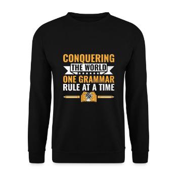 Foreign Language Teacher School Languages Teachers - Unisex Sweatshirt - black - Front - Alina (178cm) & Michal (187cm)