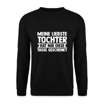 Tochter Familie Töchter Geschenk - Unisex Pullover - Schwarz - Vorne - Alina (178cm) & Michal (187cm)