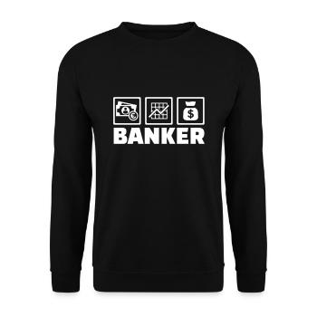 banquier - Sweat-shirt Unisexe - noir - Devant - Alina (178cm) & Michal (187cm)