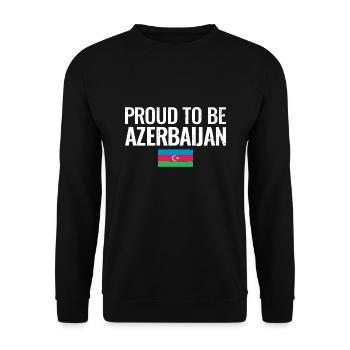 Proud To Be Azerbaijan Aserbaidschan Flagge - Unisex Pullover - Schwarz - Vorne - Alina (178cm) & Michal (187cm)