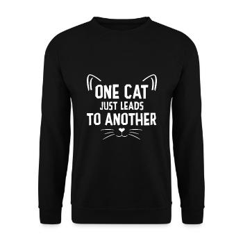 One Cat Short Of Crazy Cat Lover Cat Owner Pet Ani - Unisex Pullover - Schwarz - Vorne - Alina (178cm) & Michal (187cm)