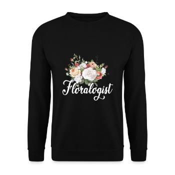 Floralogist Botanical Flowers Gardening Plant Love - Unisex Pullover - Schwarz - Vorne - Alina (178cm) & Michal (187cm)