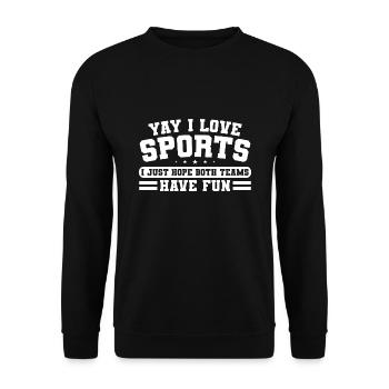 Sportspiel Sportmannschaft Geschenk - Unisex Pullover - Schwarz - Vorne - Alina (178cm) & Michal (187cm)
