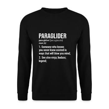 Definition Noun Paragliding Paraglider Parachute S - Unisex Pullover - Schwarz - Vorne - Alina (178cm) & Michal (187cm)