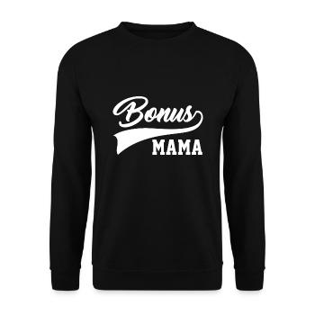 Bonus Mama Familie Stiefmutter Geschenk - Unisex Pullover - Schwarz - Vorne - Alina (178cm) & Michal (187cm)