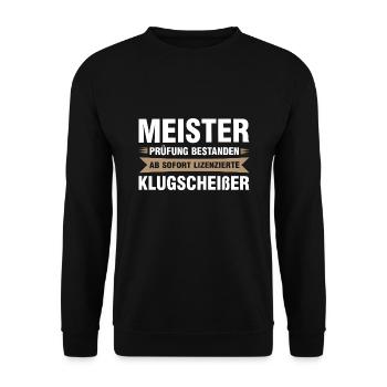 Meister Prüfung Meister Prüfung Geschenk - Unisex Pullover - Schwarz - Vorne - Alina (178cm) & Michal (187cm)