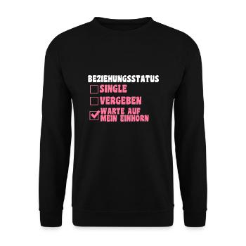 Einhorn Tier Einhorn Liebhaber Geschenk - Unisex Pullover - Schwarz - Vorne - Alina (178cm) & Michal (187cm)
