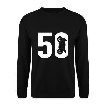 50 Motard Moto 50 - Sweat-shirt Unisexe - noir - Devant - Alina (178cm) & Michal (187cm)