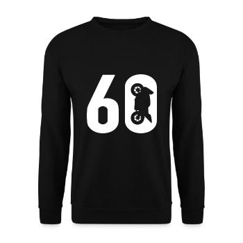 60 Biker Motorrad 60 - Unisex Pullover - Schwarz - Vorne - Alina (178cm) & Michal (187cm)