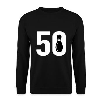50 Bowling Bowler 50 - Sweat-shirt Unisexe - noir - Devant - Alina (178cm) & Michal (187cm)