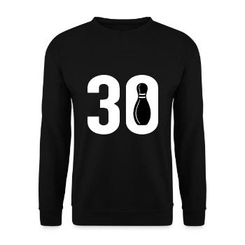 30 Bowling Bowler 30 - Sweat-shirt Unisexe - noir - Devant - Alina (178cm) & Michal (187cm)