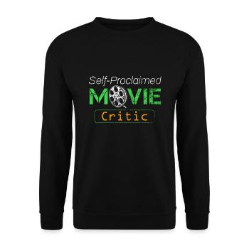 Filme Selbsternannter Filmkritiker Filmliebhaber Mov - Unisex Pullover - Schwarz - Vorne - Alina (178cm) & Michal (187cm)