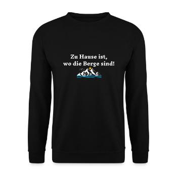 Zu Hause ist wo die Berge sind - Unisex Pullover - Schwarz - Vorne - Alina (178cm) & Michal (187cm)