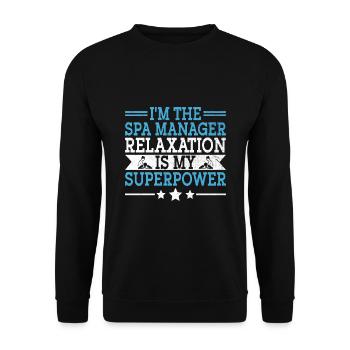 SPA Manager Job Wellness Funny SPA Management Sayi - Unisex Sweatshirt - black - Front - Alina (178cm) & Michal (187cm)