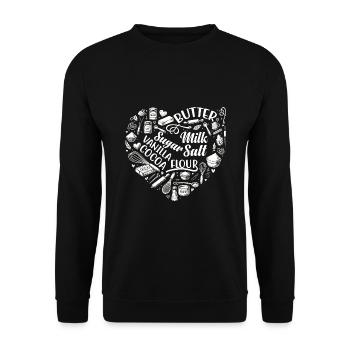 Heart Baking Pastry Baker Bread Bake Cake Bakers - Unisex Sweatshirt - black - Front - Alina (178cm) & Michal (187cm)
