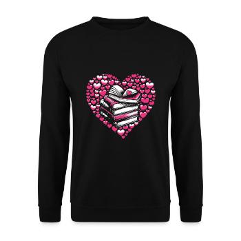 Livre de coeur Livres de lecture Rat de bibliothèque Bibliophile - Sweat-shirt Unisexe - noir - Devant - Alina (178cm) & Michal (187cm)