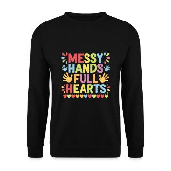 Mains en désordre Cœurs pleins Élèves de l’école - Sweat-shirt Unisexe - noir - Devant - Alina (178cm) & Michal (187cm)