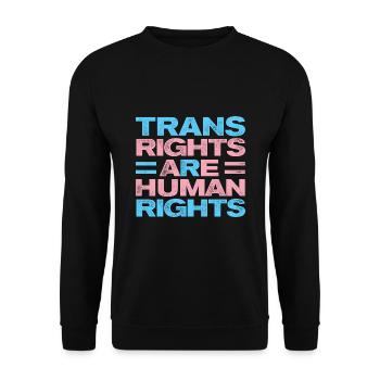 Trans Rights Are Human Rights Gay Rainbow Lgbtq Qu - Unisex Pullover - Schwarz - Vorne - Alina (178cm) & Michal (187cm)